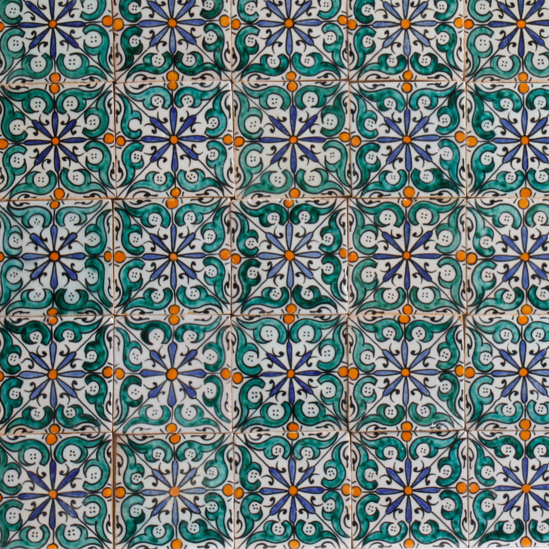 Handbemalte Fliese – Mediterranes Sternmotiv