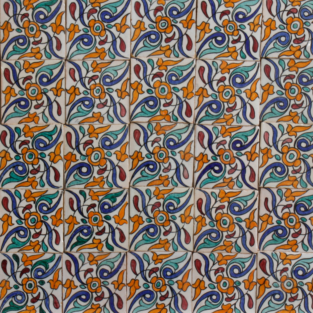 Handbemalte Fliese – Bohemian Ornament