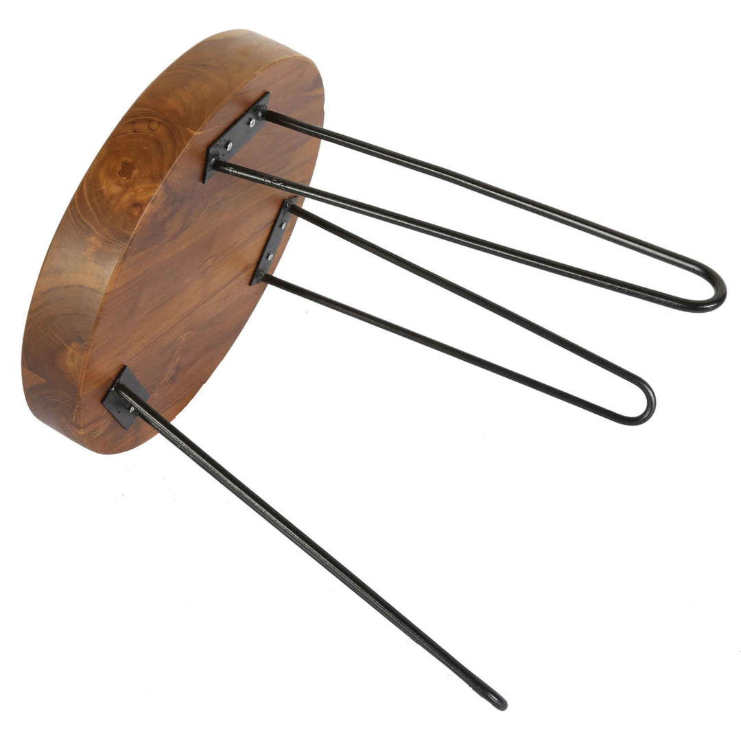 Teak Beistelltisch Ella mit Haarnadel Beinen