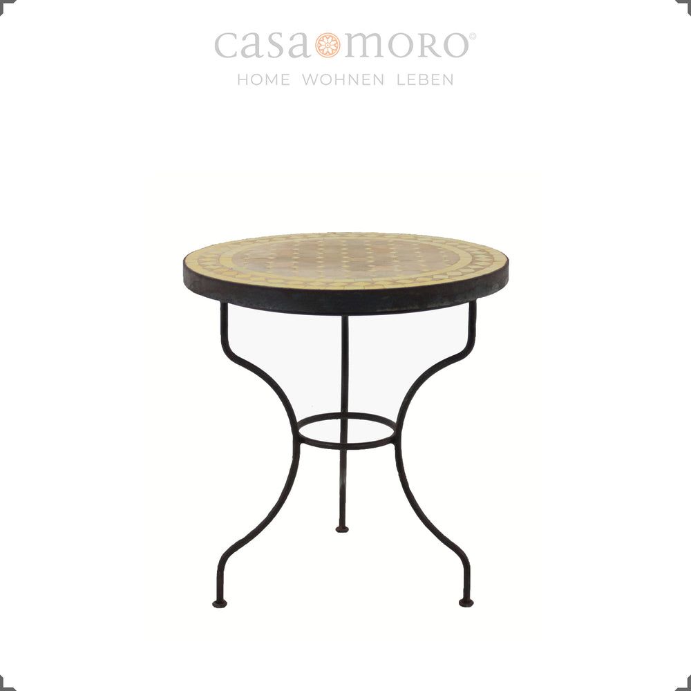 Zellige-Mosaiktisch Ø 45 cm – ideal als Ablagetisch oder Pflanzentisch auf Balkon oder Terrasse