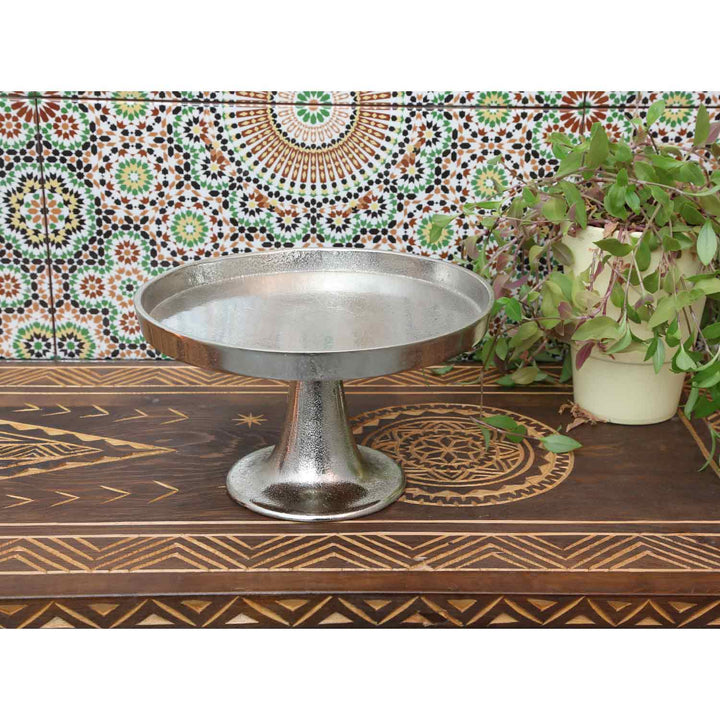 Catania Tortenplatte Silber mit Fuß