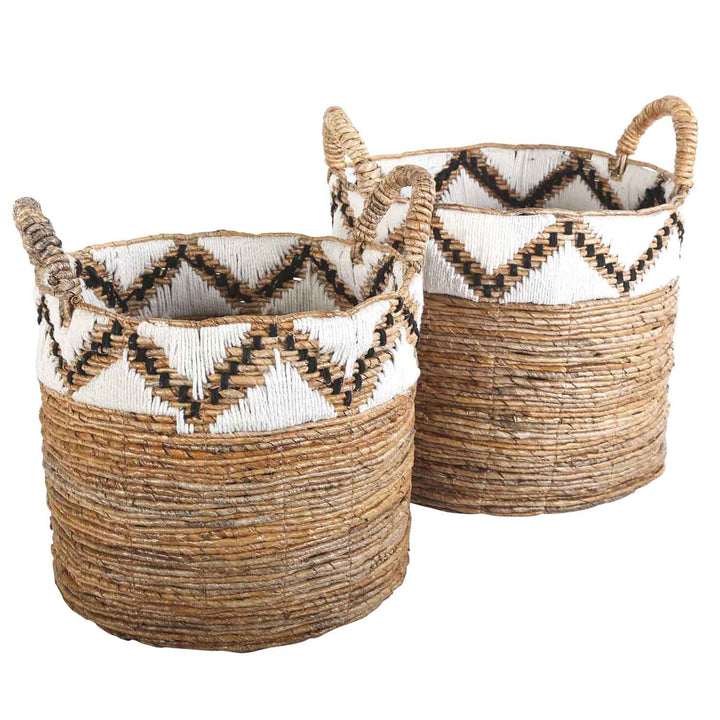 Flechtkorb Raja mit Bordüre