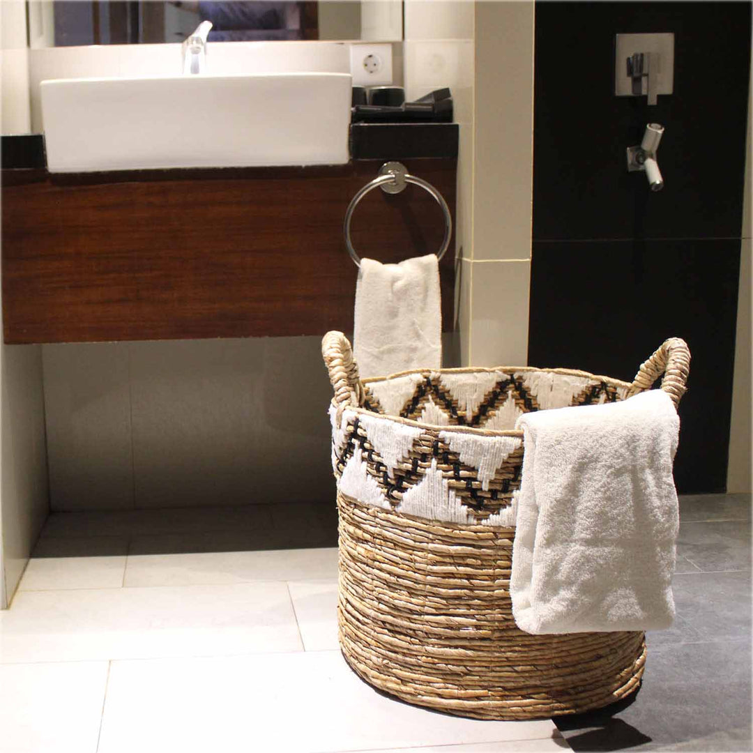 Flechtkorb Raja mit Bordüre