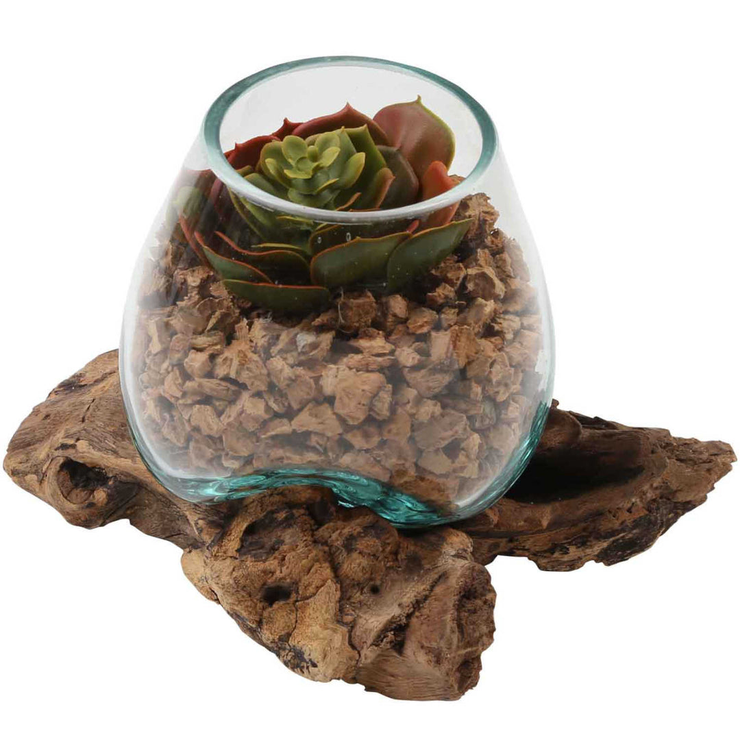 Glasvase auf Wurzelholz A12