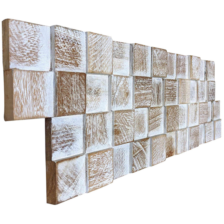 Holz Wandverkleidung White Washed Cube