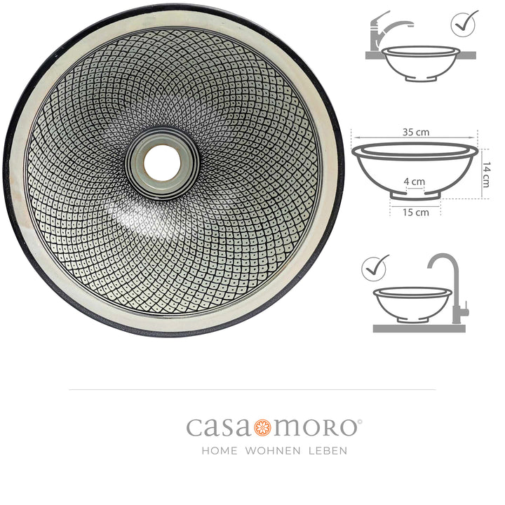 Keramik Waschbecken Schwarz