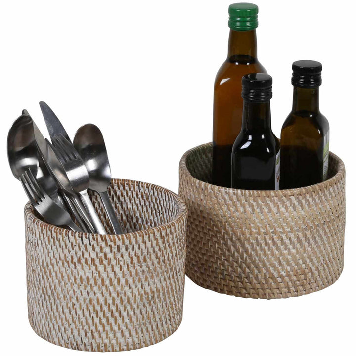 Besteckkorb Lilia White washed