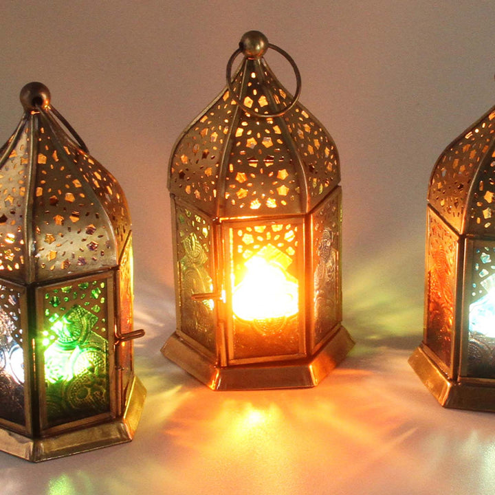 Orientalische Glas-Windlichter Nael Multifarbig 6er Set