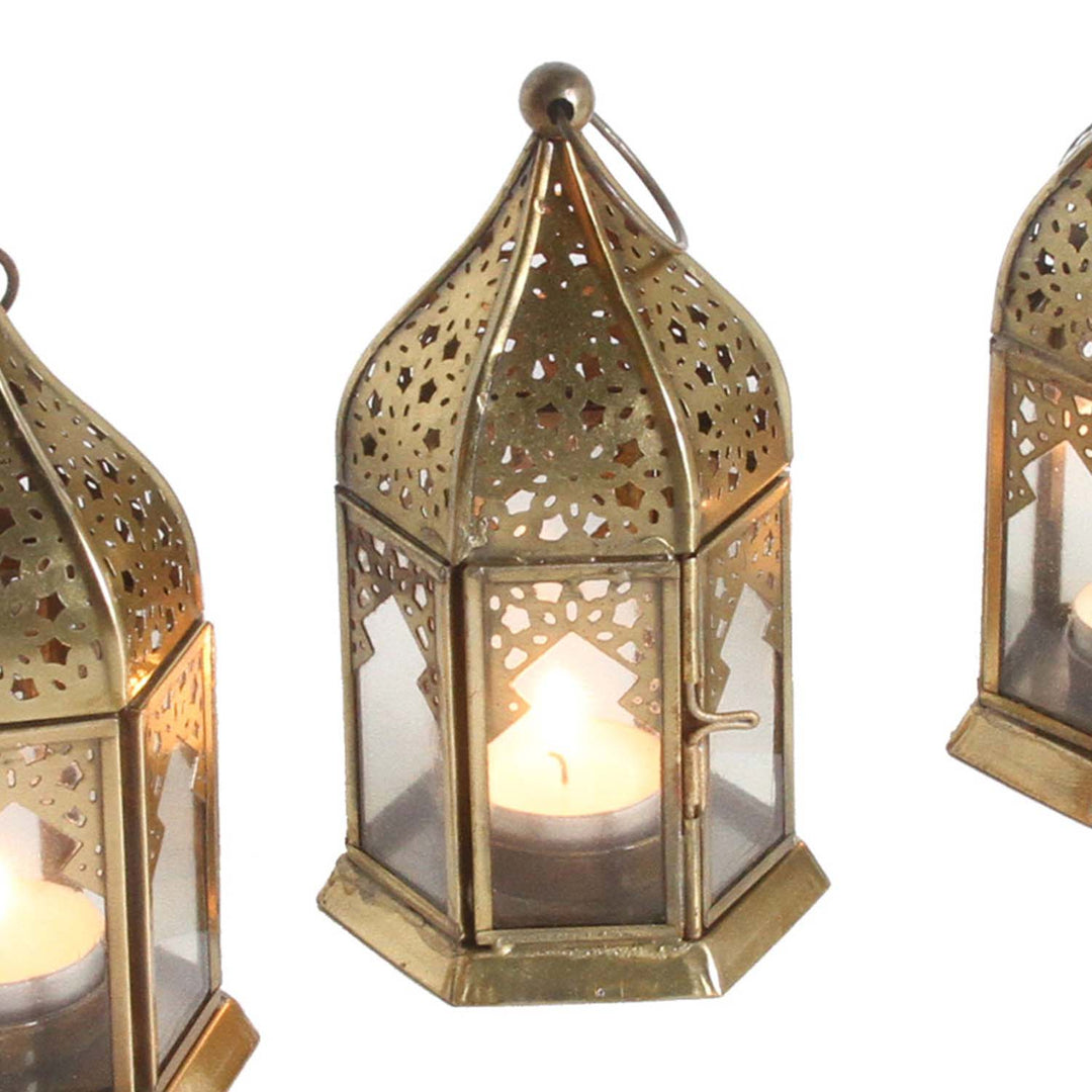 Orientalische Glas-Windlichter Nael Transparent 3er Set