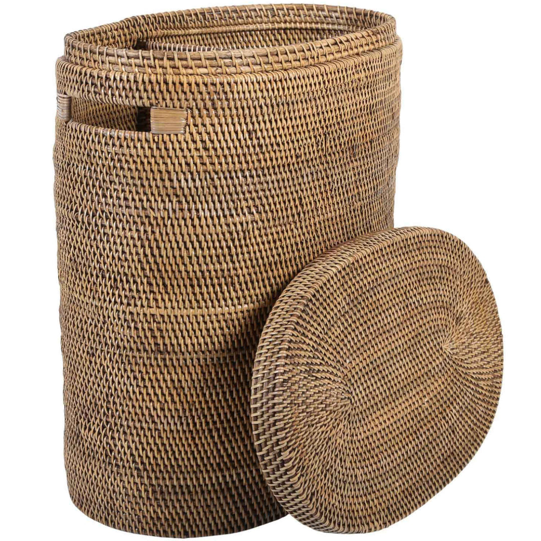 Rattan Wäschekorb Ela mit Deckel