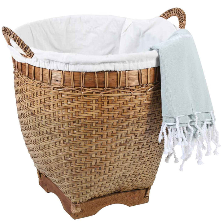 Rattan Wäschekorb Lea mit Henkel