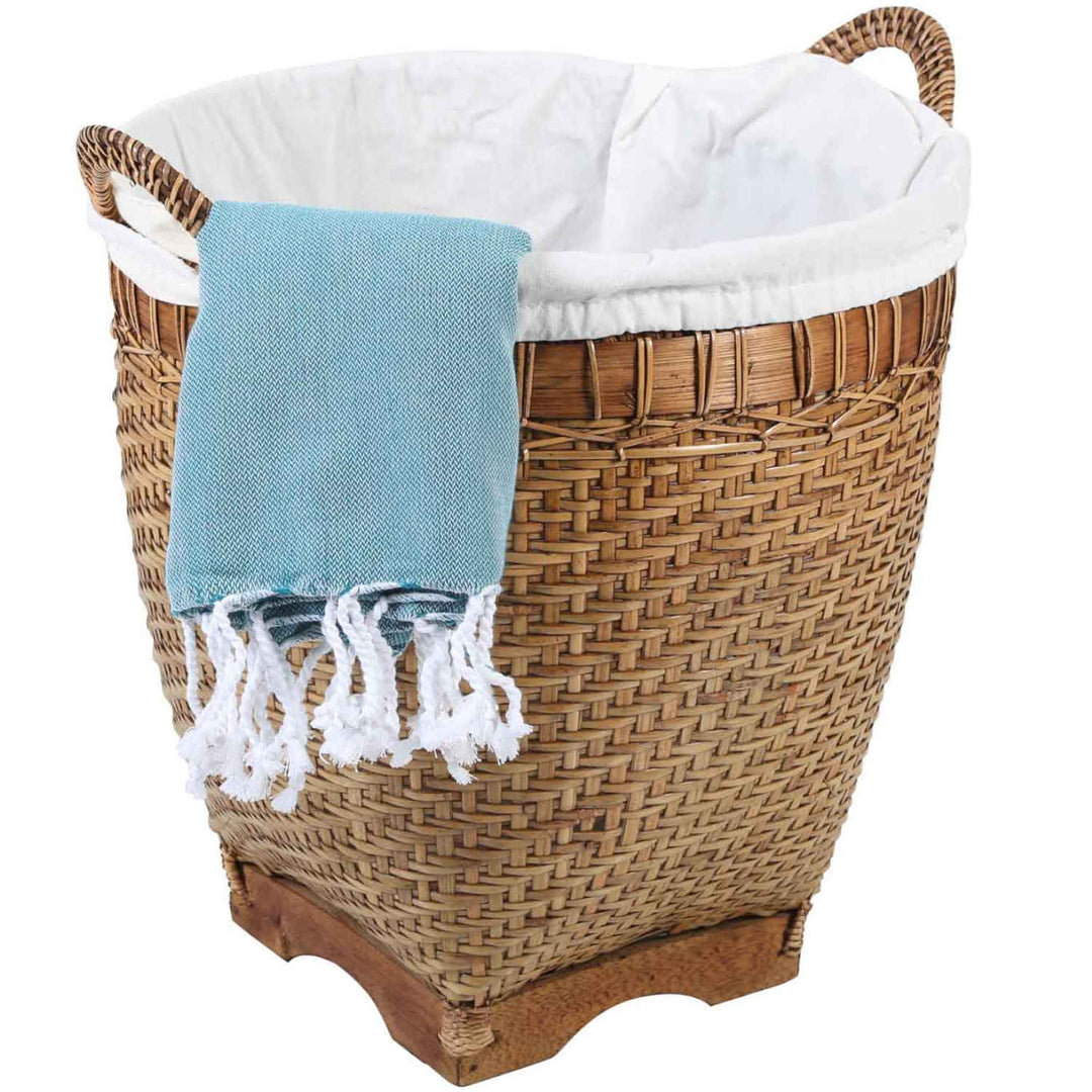 Rattan Wäschekorb Lea mit Henkel