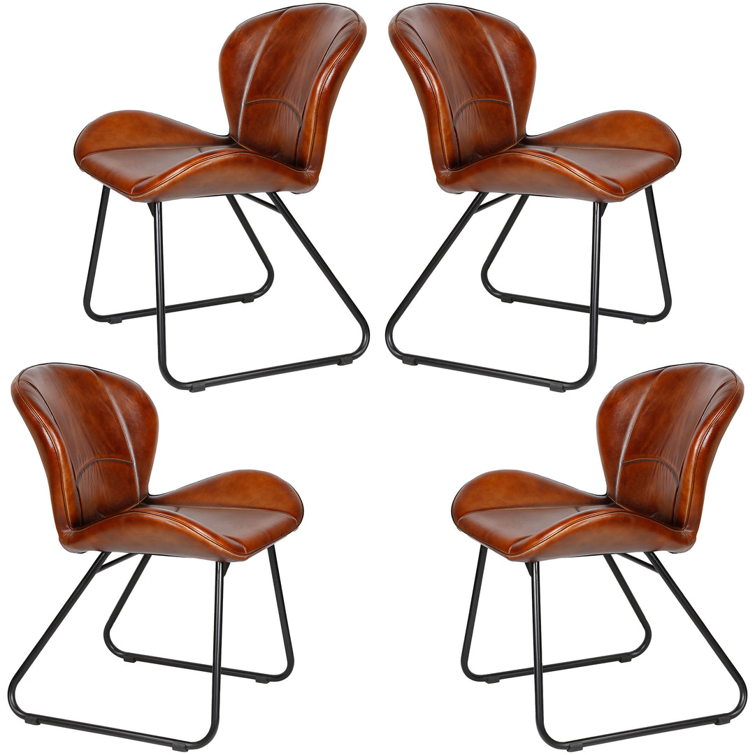 Lederstuhl Rot-Braun