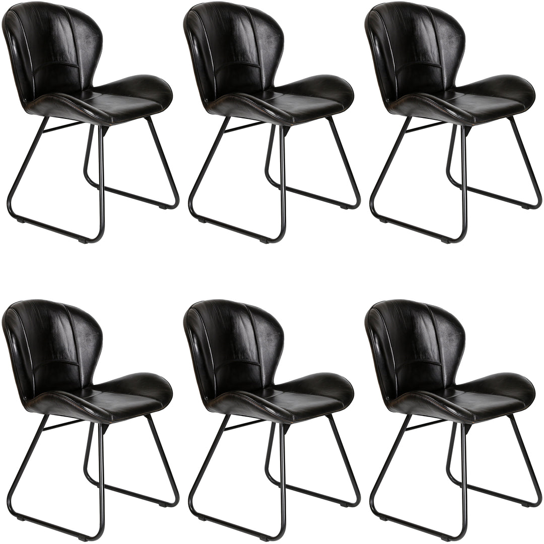 Polsterstuhl aus Echtleder  – Lederstuhl Schwarz