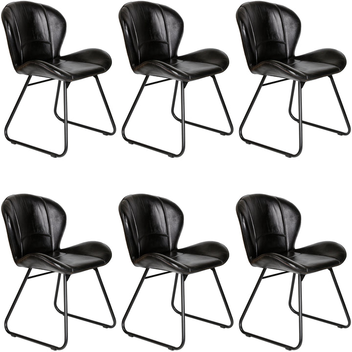 Polsterstuhl aus Echtleder  – Lederstuhl Schwarz