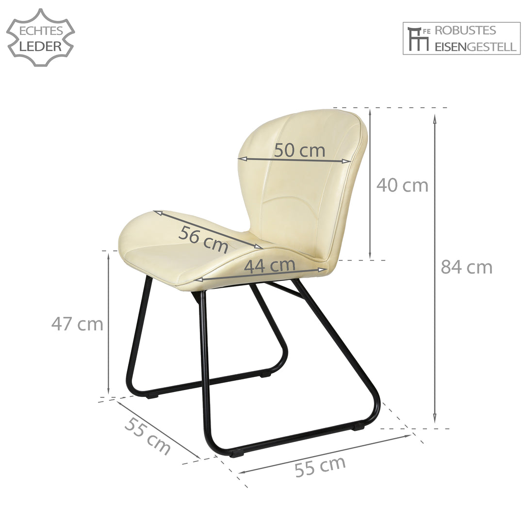 Lederstuhl Beige