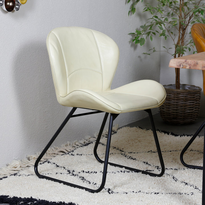 Lederstuhl Beige