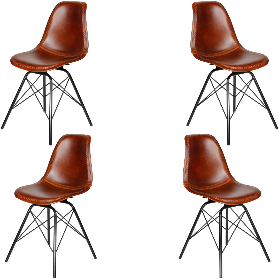 Esszimmer Stuhl Leder Braun