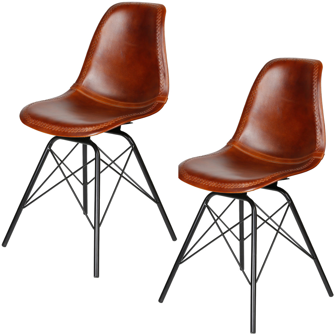 Esszimmer Stuhl Leder Braun