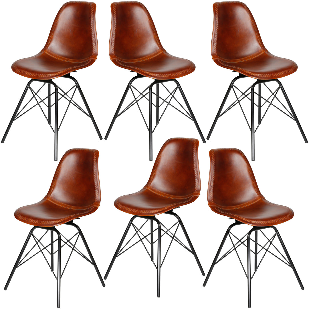 Esszimmer Stuhl Leder Braun