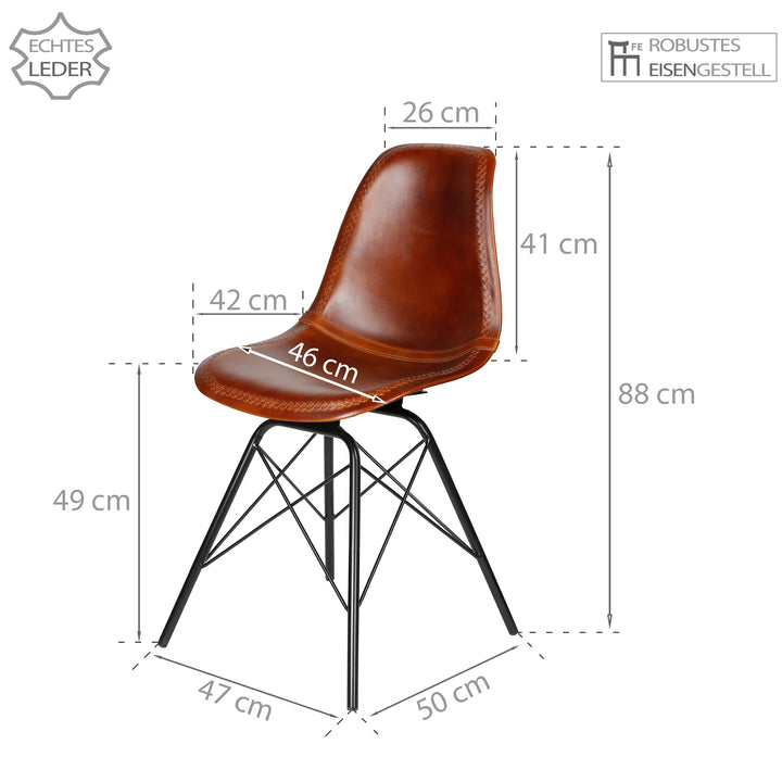 Esszimmer Stuhl Leder Braun
