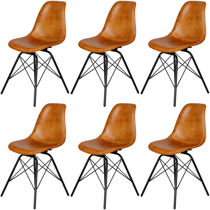 Esszimmer Stuhl Leder Cognac