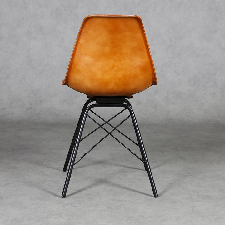 Esszimmer Stuhl Leder Cognac