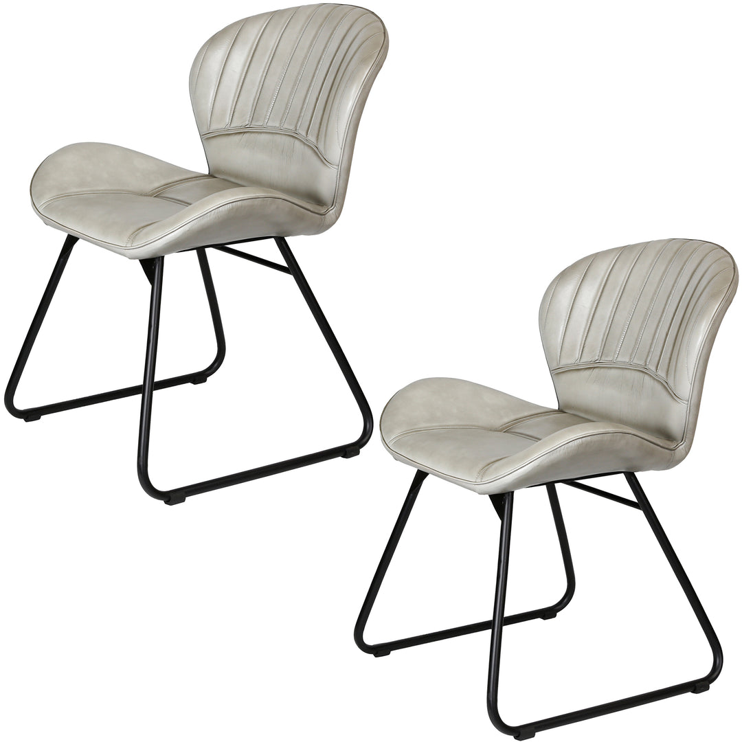 Lederstuhl Light Grau