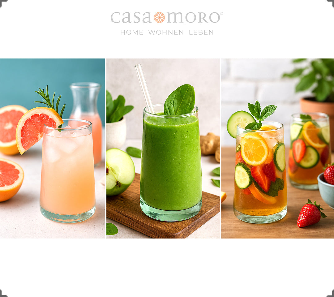 Cocktailgläser Set aus klarem Glas – mundgeblasen, geeignet für Sommerdrinks und Eiskaffee