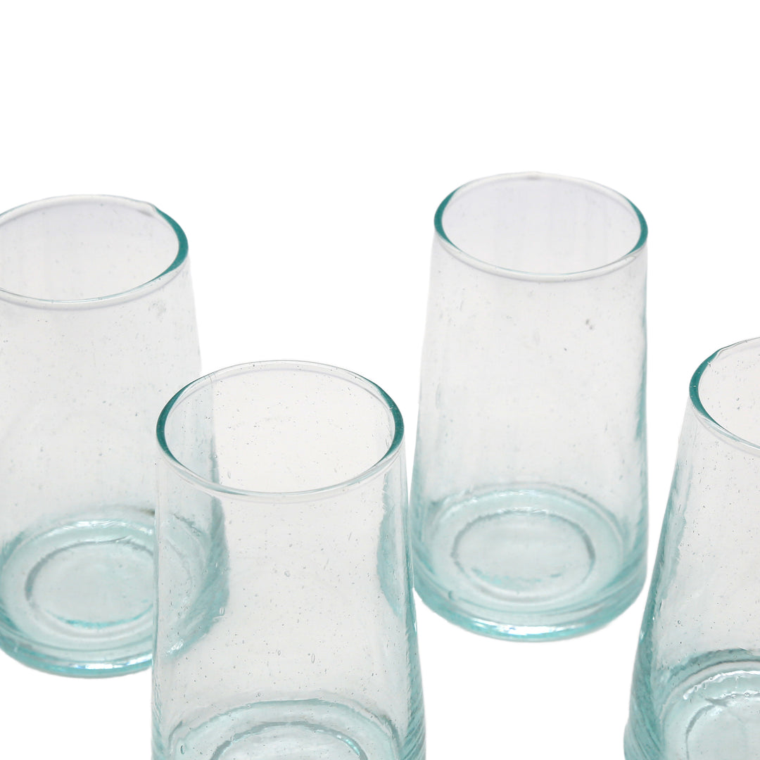 Cocktailgläser Set aus klarem Glas im 4er-Pack – mundgeblasen mit sichtbarer Struktur