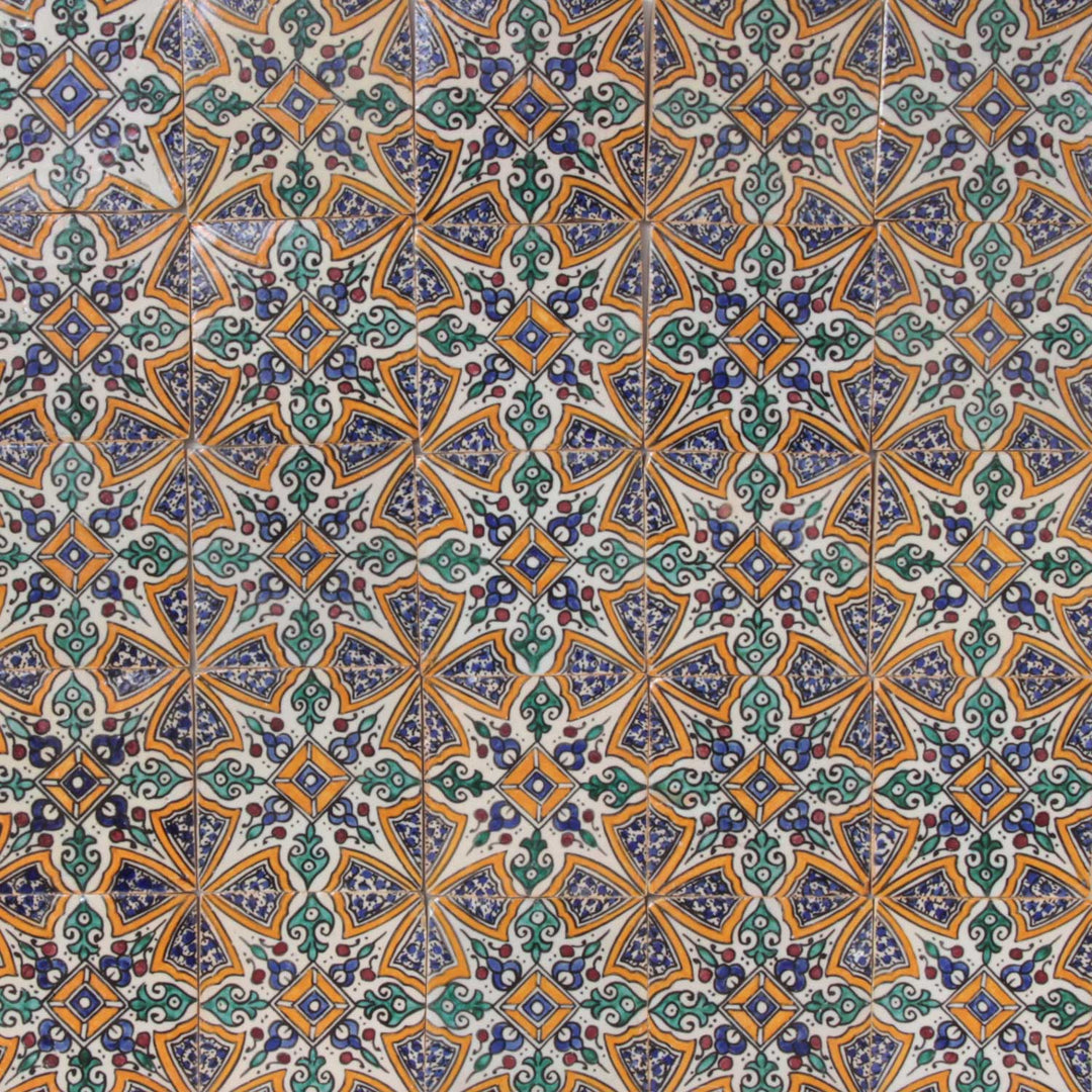 Handbemalte Fliese – Marrakesch Ornamentik
