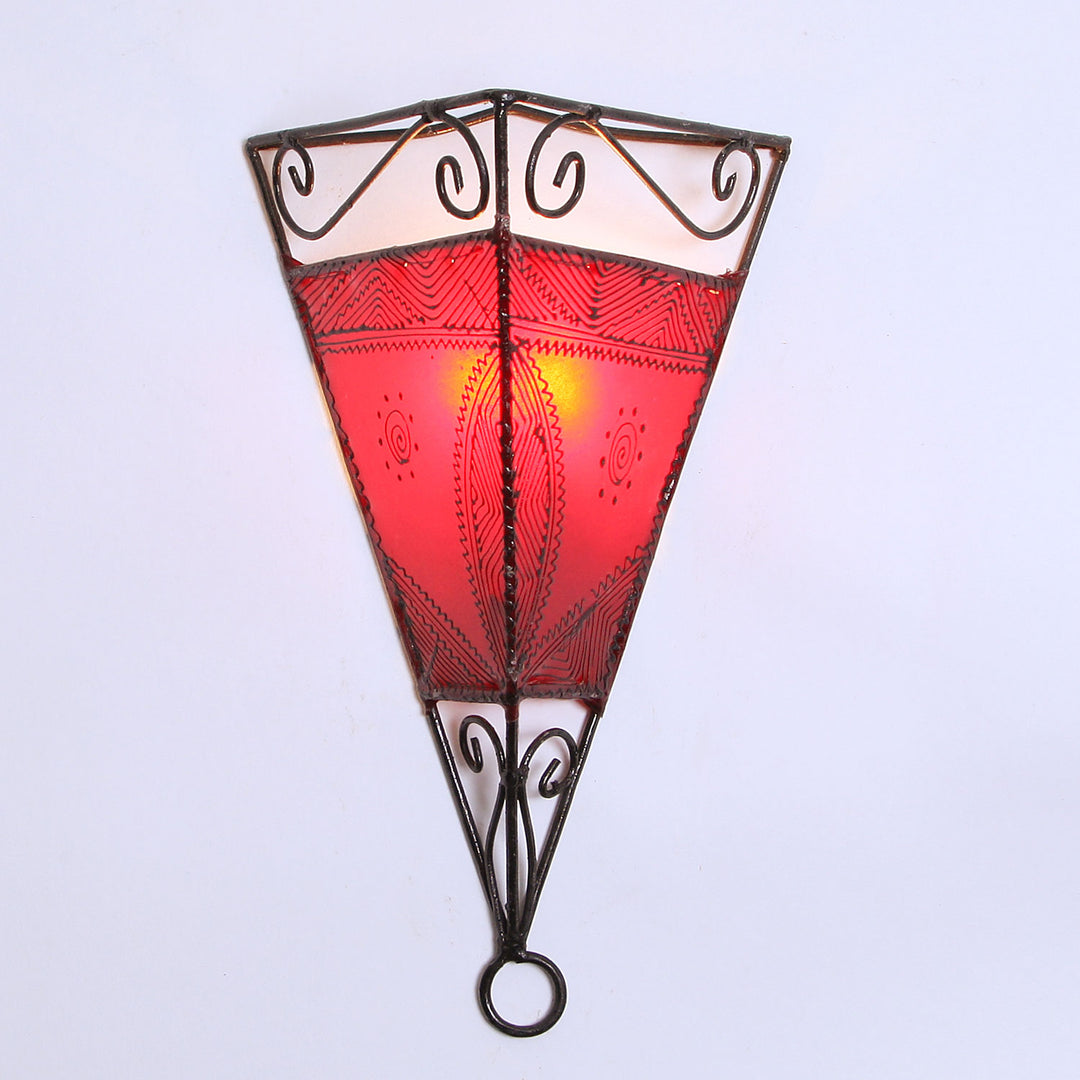Leder-Wandlampe Emrah Rot