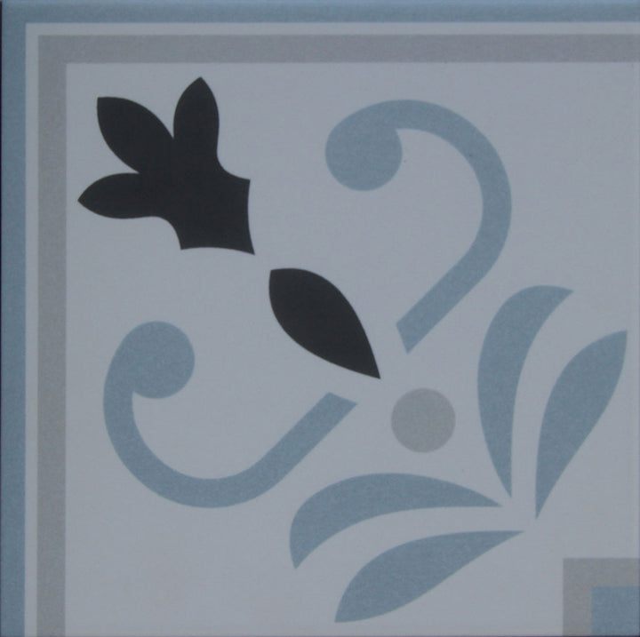 Marokkanische Eckbordüre 20×20 cm – Fliesenbordüre in Zementoptik