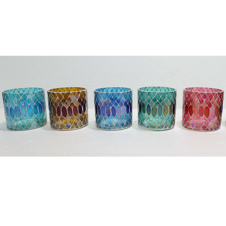 Marokkanisches Mosaik Windlicht Rayan S 5er Set