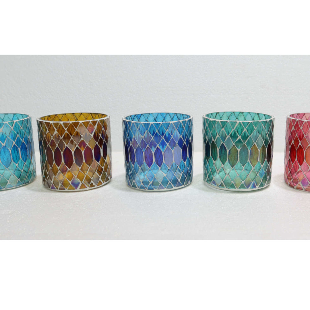 Marokkanisches Mosaik Windlicht Rayan S 5er Set