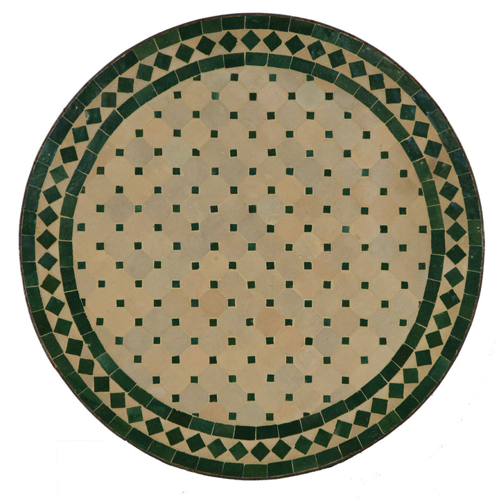 Mosaik Bistrotisch Rund 70 cm Grün/Raute