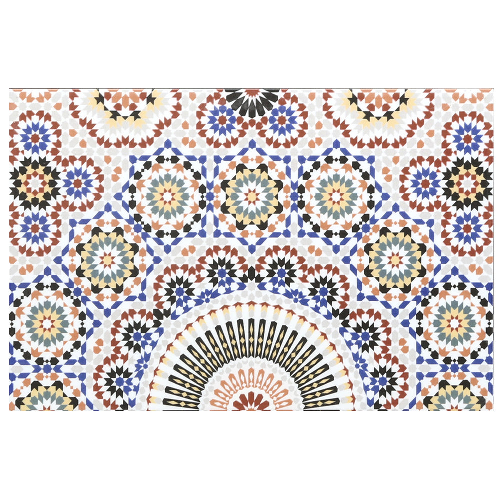 Detail Musterfliese einer Keramik Wandfliese 40x25 cm im orientalischen Design Mehrfarbig