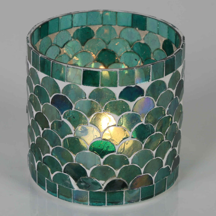 Orientalisches Mosaik Windlicht Athen Grün