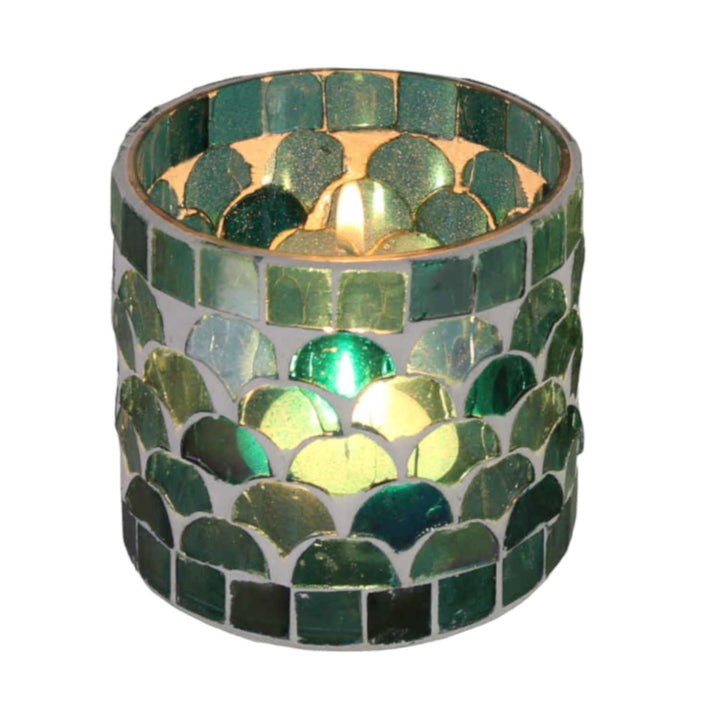 Orientalisches Mosaik Windlicht Athen Grün