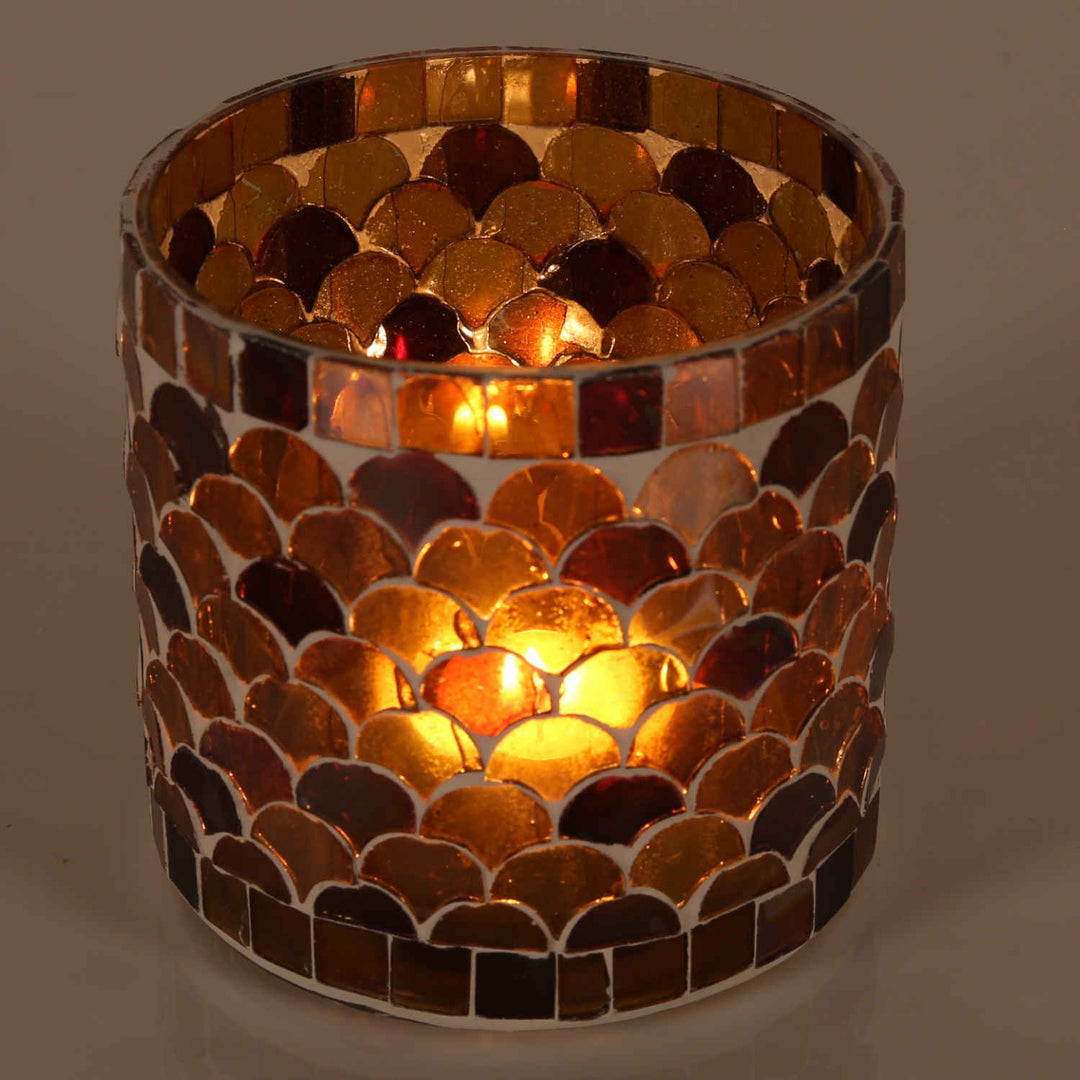 Orientalisches Mosaik Windlicht Athen Gelb