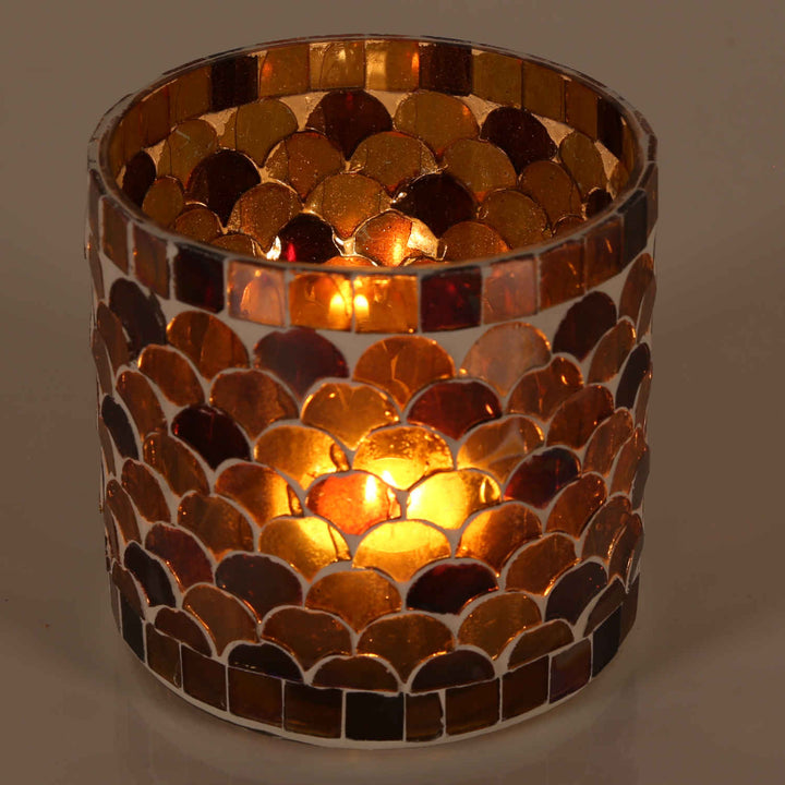 Orientalisches Mosaik Windlicht Athen Gelb