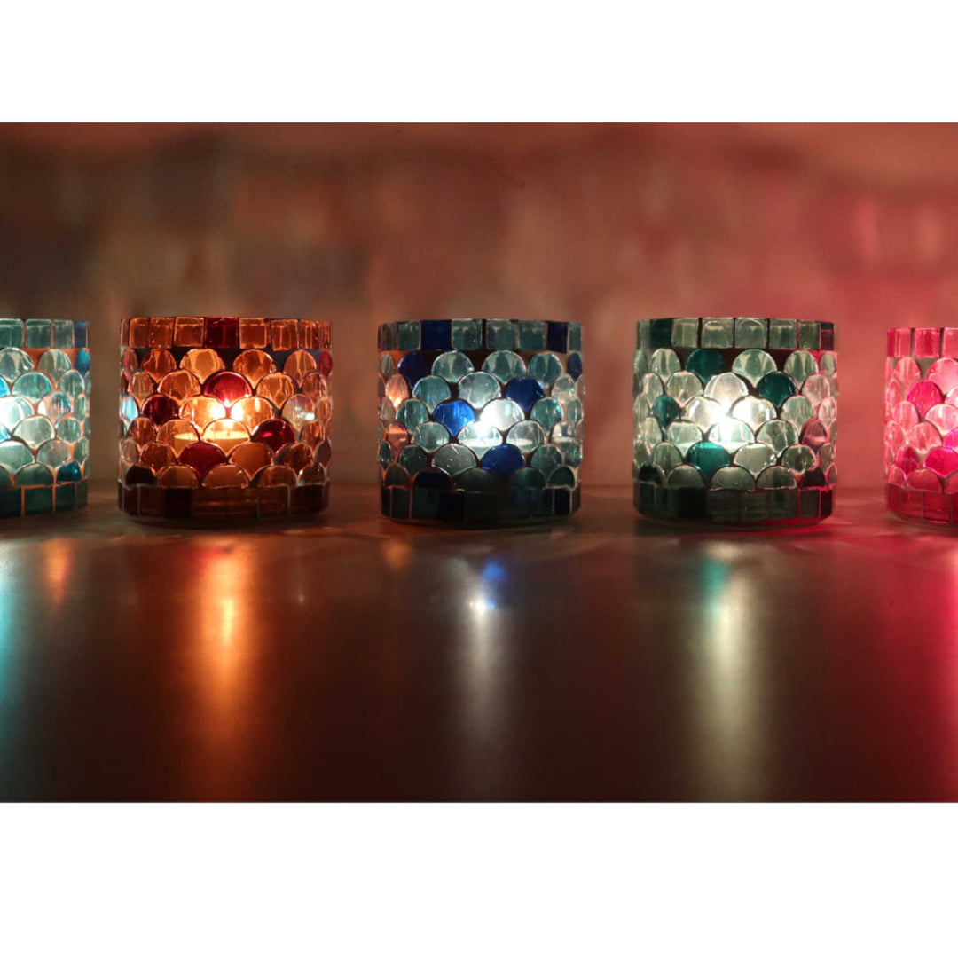 Orientalisches Mosaik Windlicht Athen S 5er Set