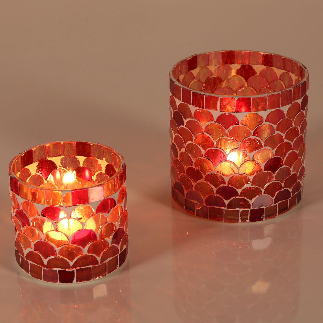 Orientalisches Mosaik Windlicht Athen Rot