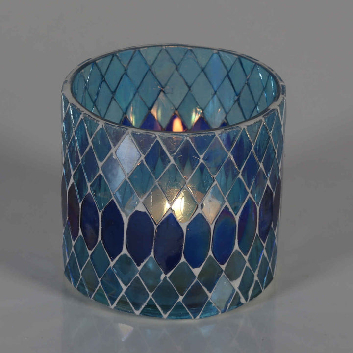 Marokkanisches Mosaik Windlicht Rayan Dunkelblau