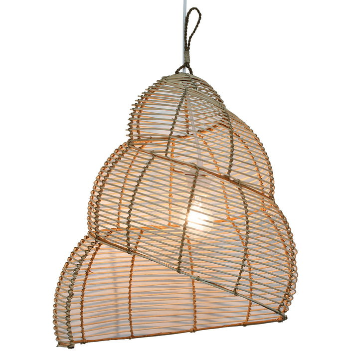 Handgefertigter Lampenschirm aus Rattan in spiralförmigem Design mit sanfter Lichtdurchlässigkeit