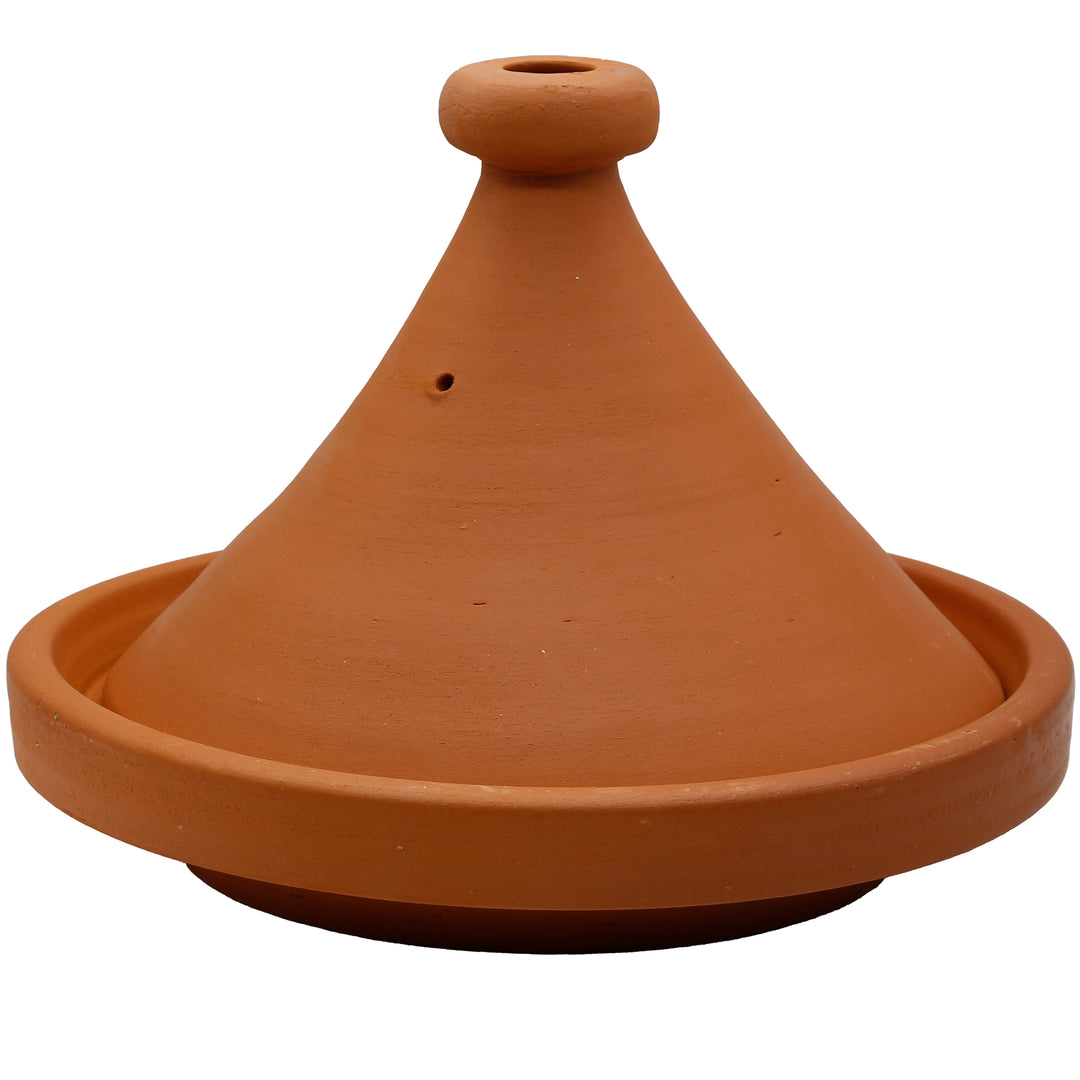Tajine aus Marokko 34 cm, naturbelassen und unglasiert, ideal für 4–6 Personen